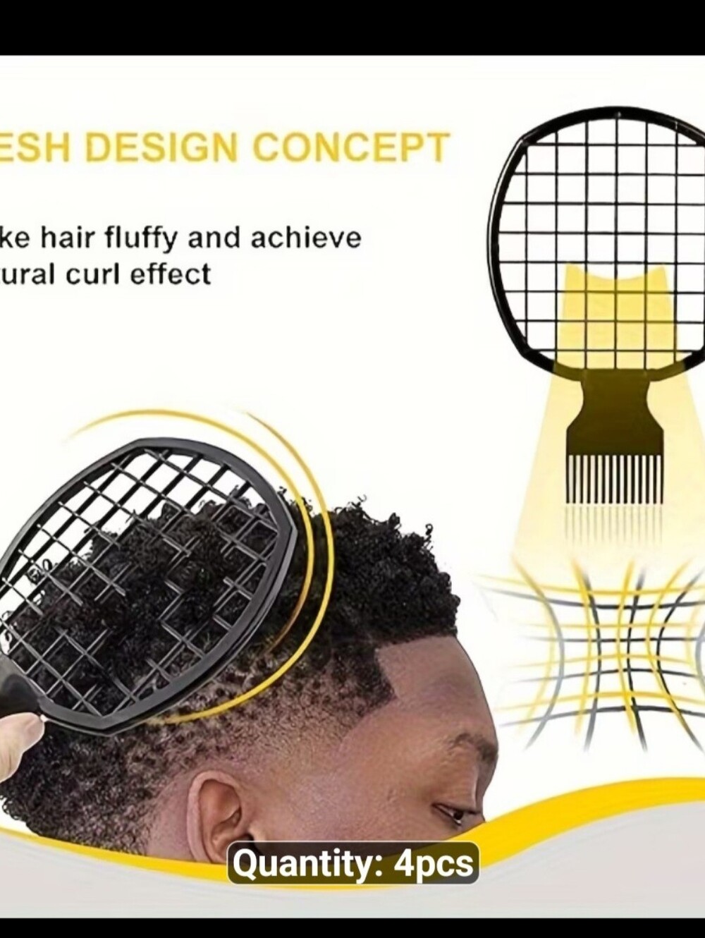 NEW 4 Piece Curling Sponge Set-gloves, metal brush pick, twist comb. Men/Women - Picture 10 of 11